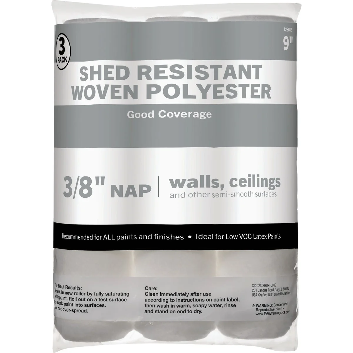Smart Shur-Line 9 In. x 3 8 In. Polyester Roller Cover 3-Pack Elite