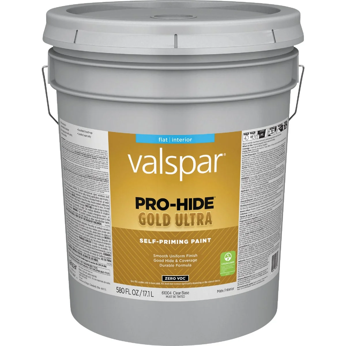 Healthy Valspar Pro Hide Gold Ultra Zero VOC Flat Interior Paint Clear Base 5 Gal. Official