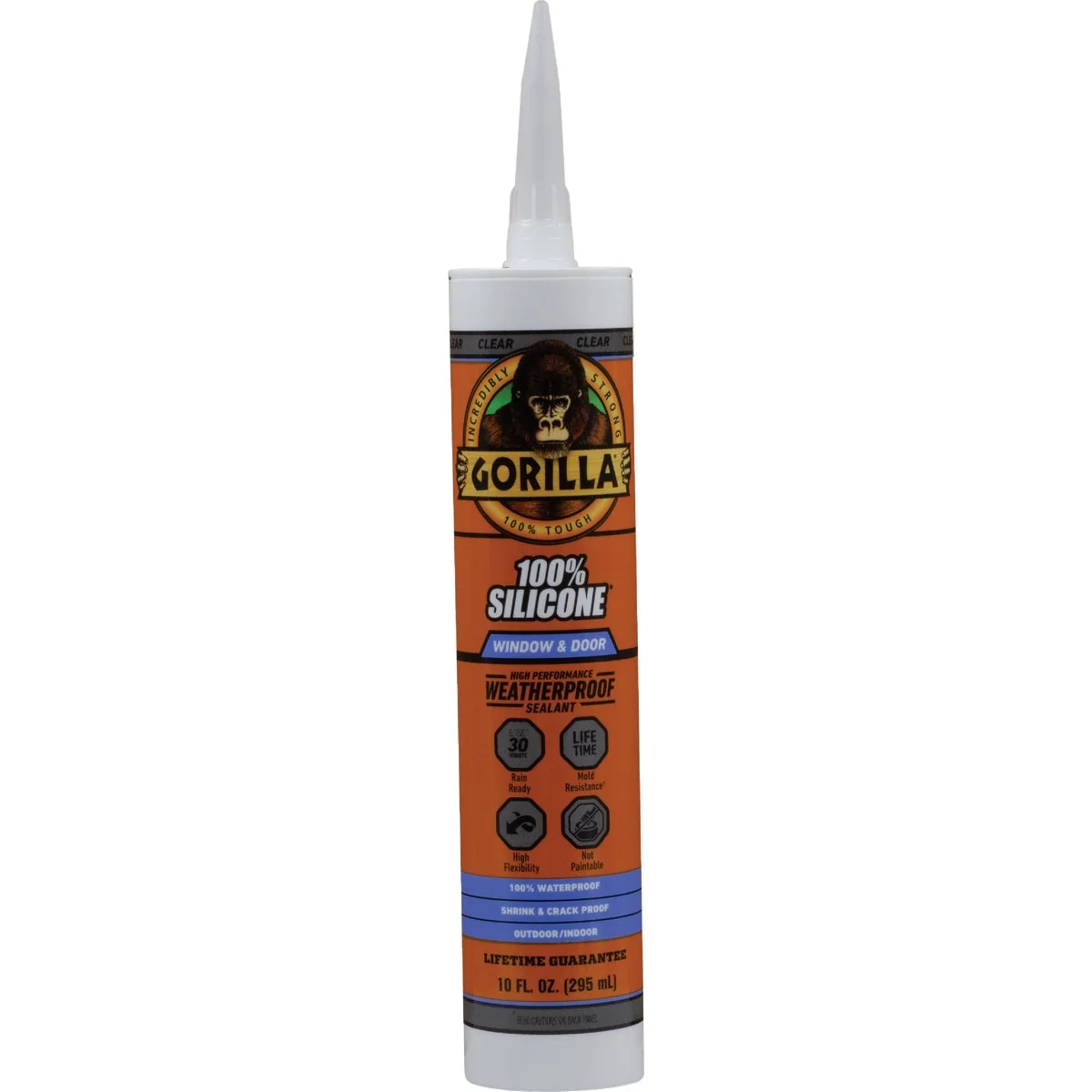 World-Class Gorilla 10 Oz. Window Door Silicone Sealant Cartridge Clear Original
