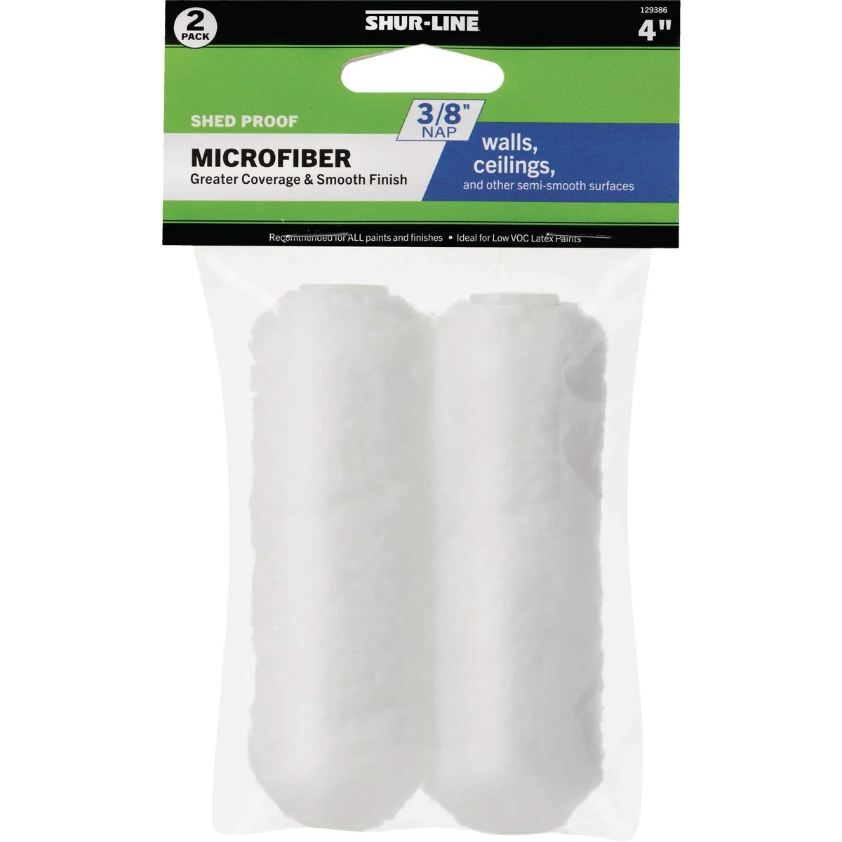 Carefully Designed Shur-Line 4 In. x 3 8 In. Microfiber Roller Cover 2-Pack Flexible