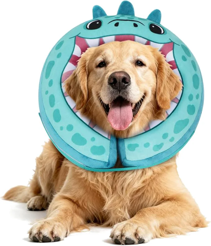 Easy-to-Use IEUUMLER Inflatable Recovery Dog Collar Protective Donut Cone Adjustable Soft Trusted