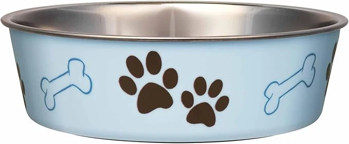 Prestigious Loving Pets Bella Dog Bowls- Stainless Steel Dog Cat Bowls – Spill Proof Dog Food Bowl Cat Bowl Puppy Essentials Pet Supplies Great for Home Travel Medium 20-35 lbs Murano Blue About ThisOverview Authentic