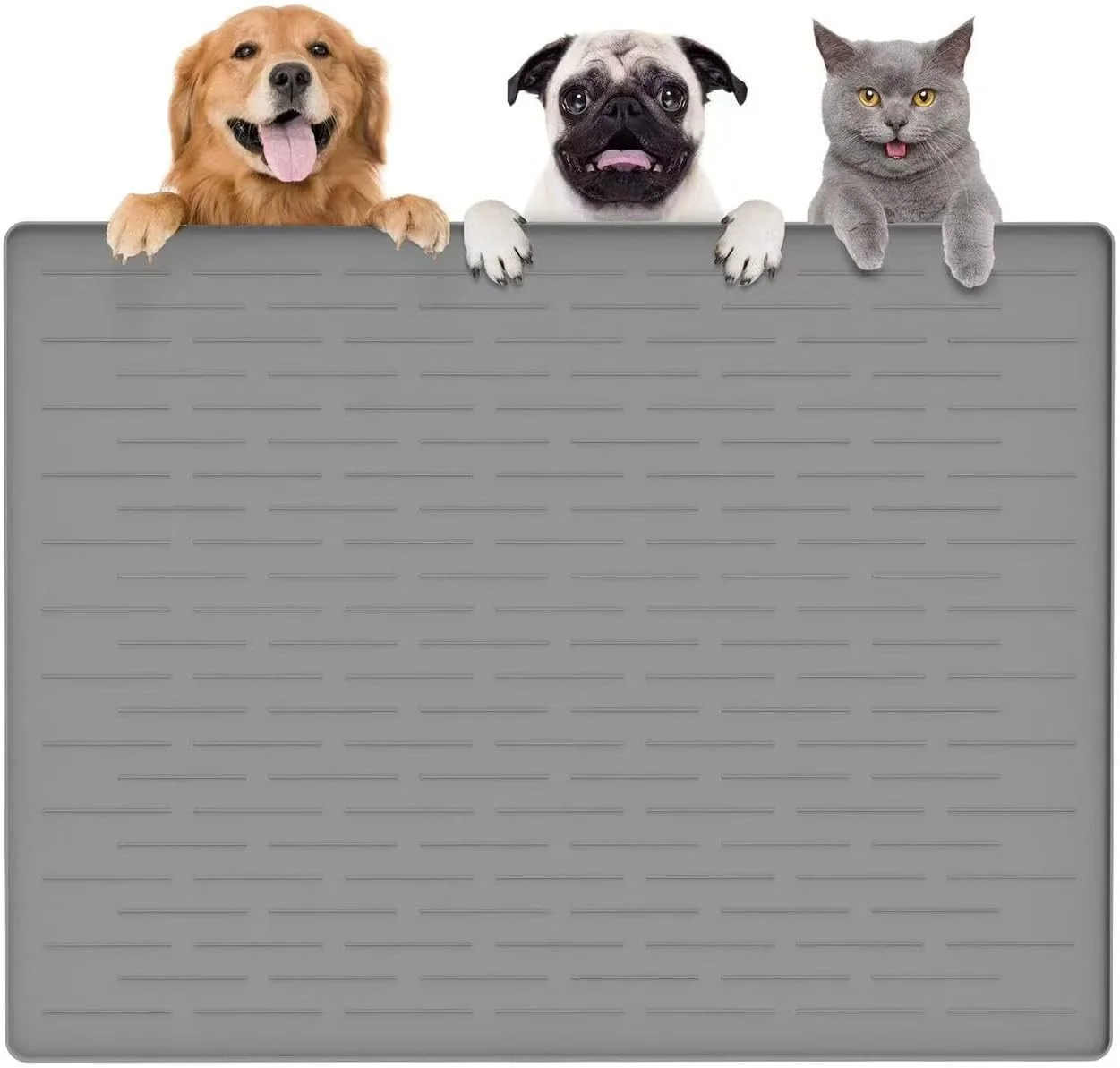 Quality Large Dog Mats for Food and Water 40 x30 Waterproof Pet Food Mats for Floor Nonslip Silicone Bowl Mats with Raised Edges Fashionable