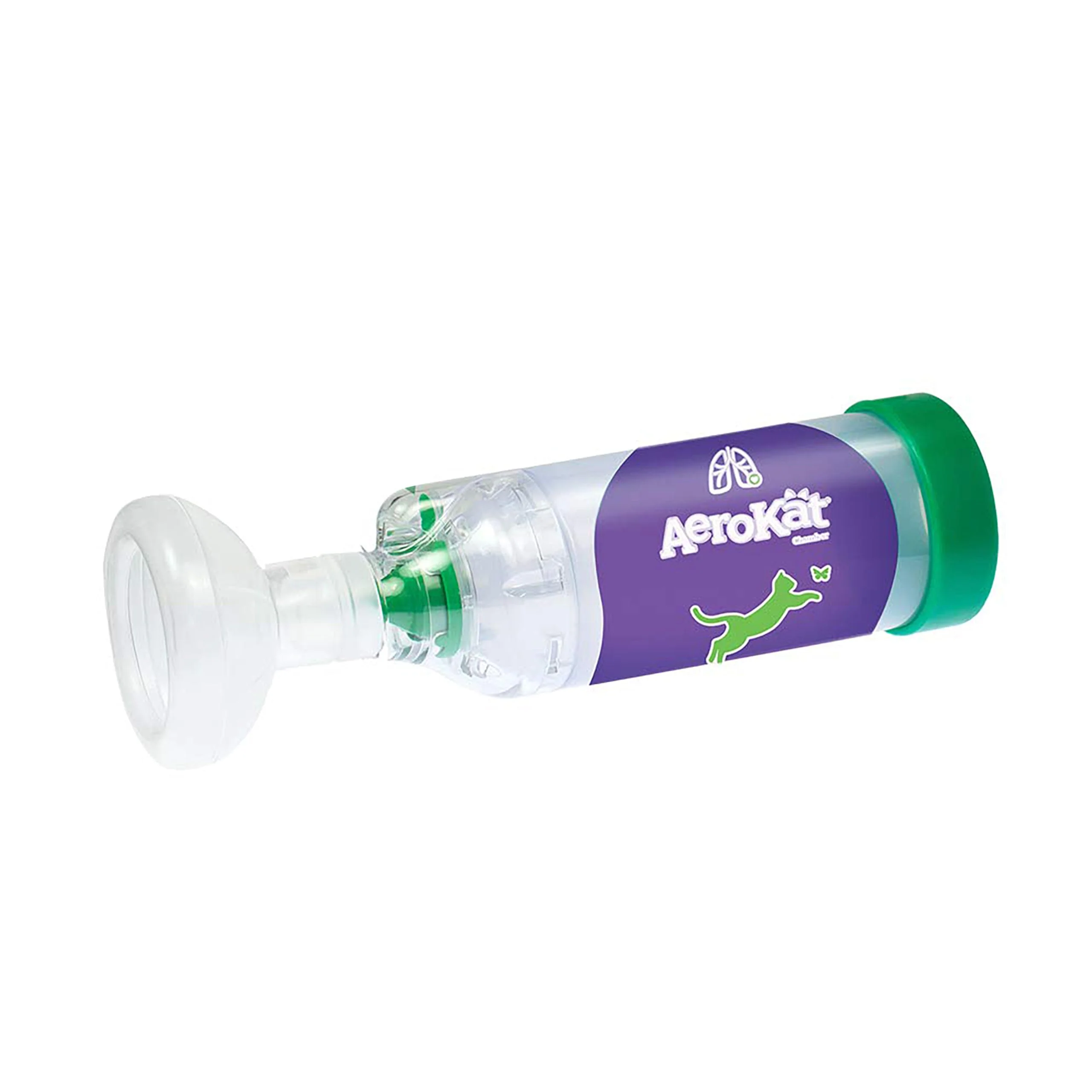 Official Aerokat Feline Aerosol Chamber Inhaler Spacer with Flo-Vu Indicator for Cats Fine