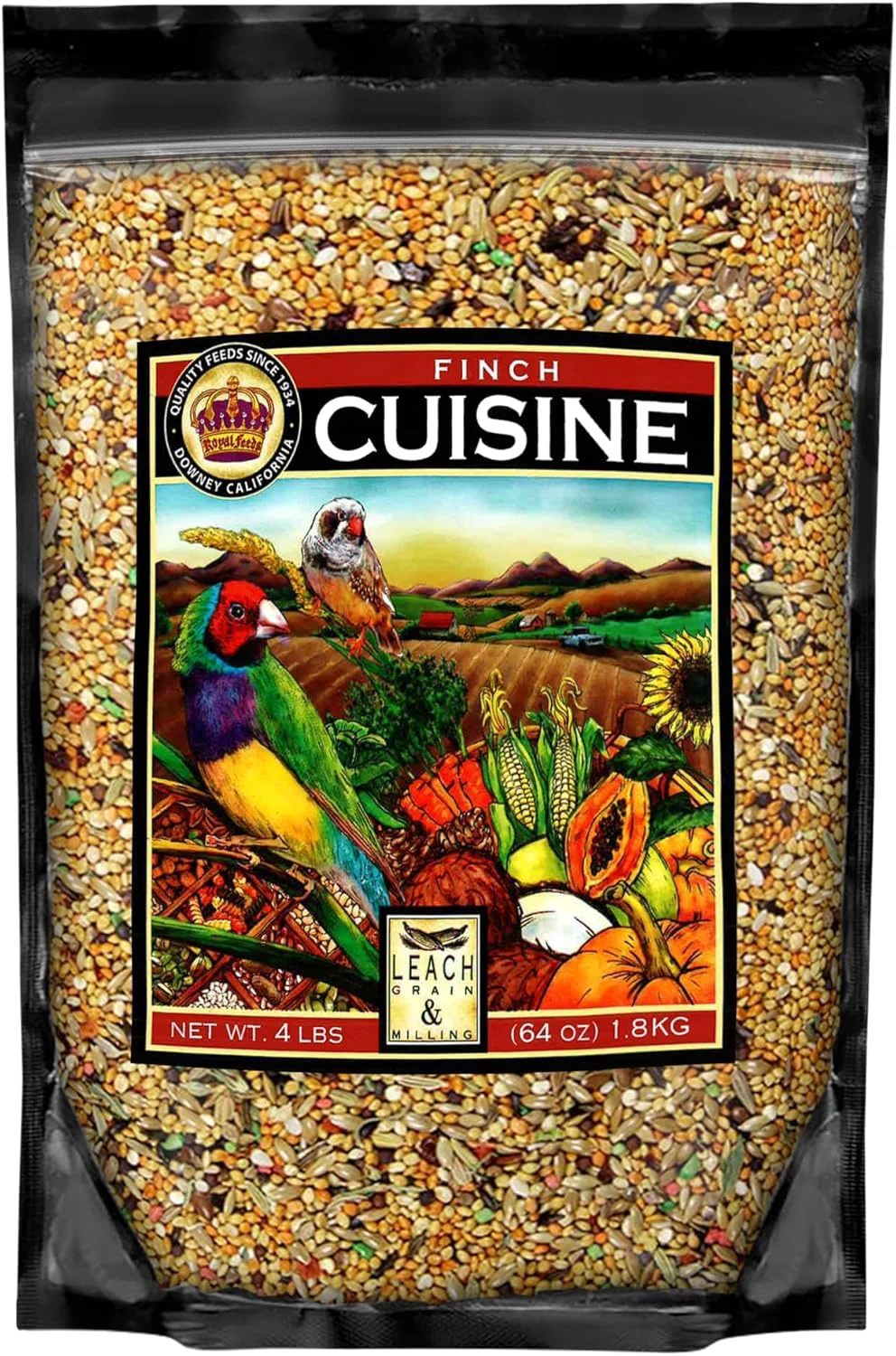Luxury LEACH GRAIN MILLING CO. Finch Cuisine 4 Lbs Finch Food Nutrient-Rich Blend Bird Seed Birdseed for Finches and Small Birds Support Daily Energy Growth Healthy Balanced Diet No Mess Bird Seed Minimalist