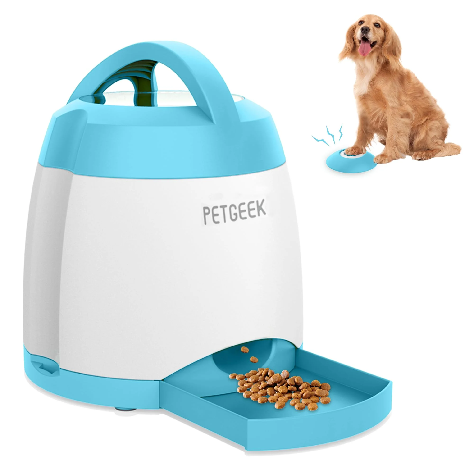 Original PETGEEK Automatic Dog Feeder Treat Dispenser with Remote – 400ml Capacity Comfortable