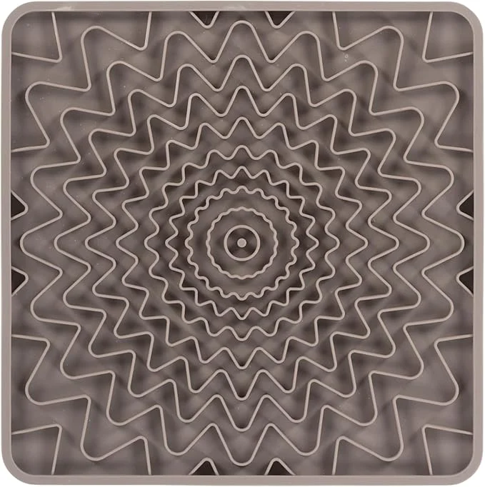 Contemporary Messy Mutts Framed Silicone Therapeutic Licking Mat 9.5 x 9.5 Slow Feeder Mat for Boredom Anxiety Lick Pad for Dogs Cats GreyAbout ThisOverview Fine Crafted