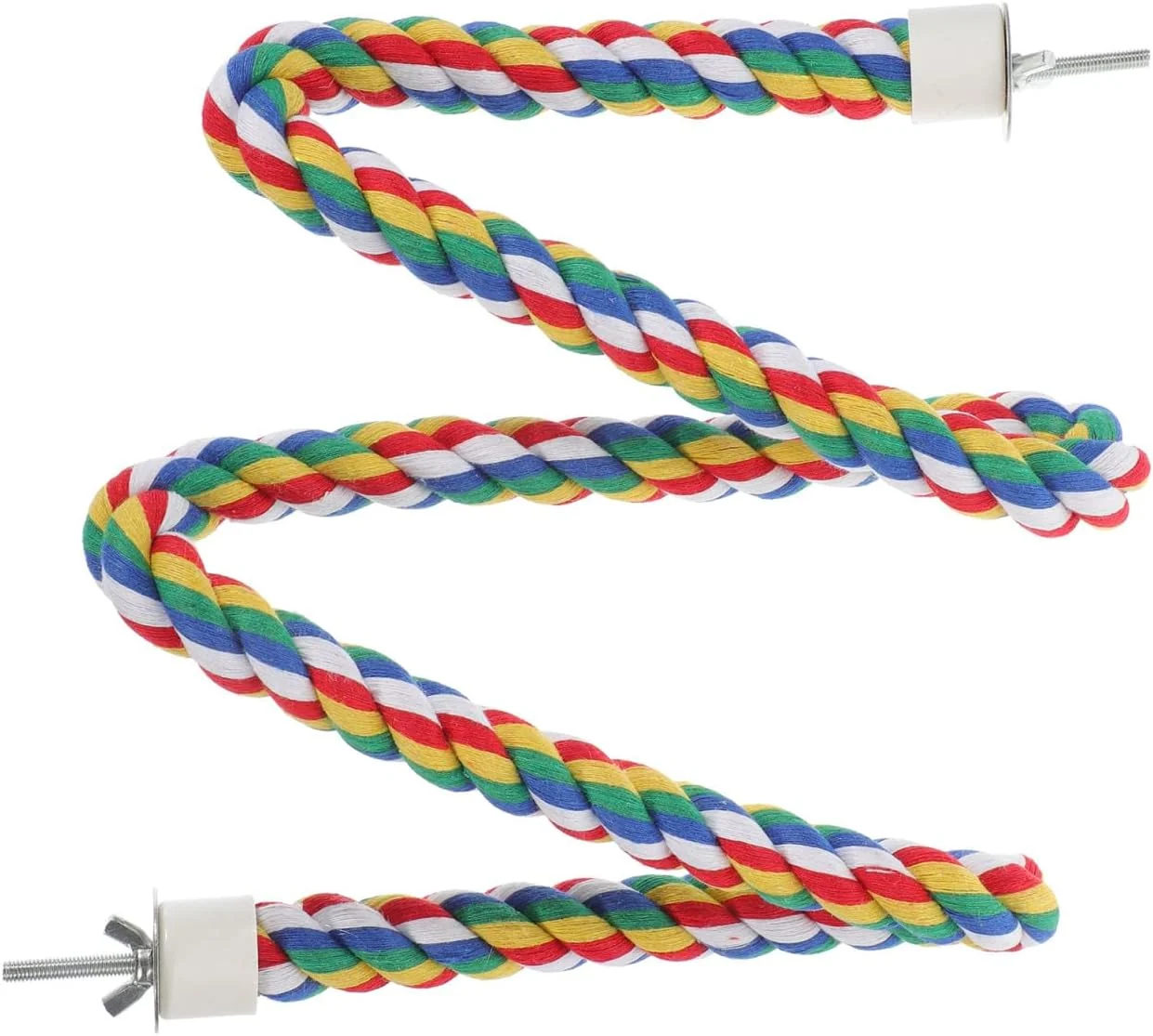 Unique Bird Rope Perch Colorful Parrot Cotton Rope Bird Perch Stand Climbing Toys Pet Parrot Chewing Toy for Parrots Cockatiels Parakeets Budgie Cages Optimized