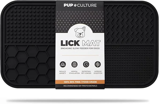 Smooth Pup Culture Dog Lick Mat for Dogs Feeding Pad for Anxious Pets Plus 4 Different Puzzles for Mental Stimulation for Dogs – Supports Mental Dental and Digestive Health Bite Resistant and Heavy DutyAbout ThisOverview Exclusive