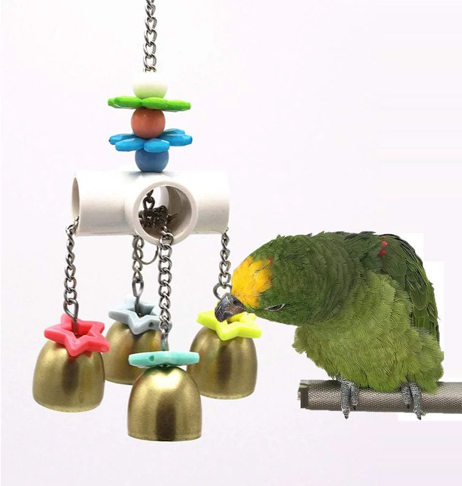 Elegant Bird Parrot Bells Toy with Sweet Sound for Budgie Parakeet Cockatiel Conure African Grey Lovebird Excellent
