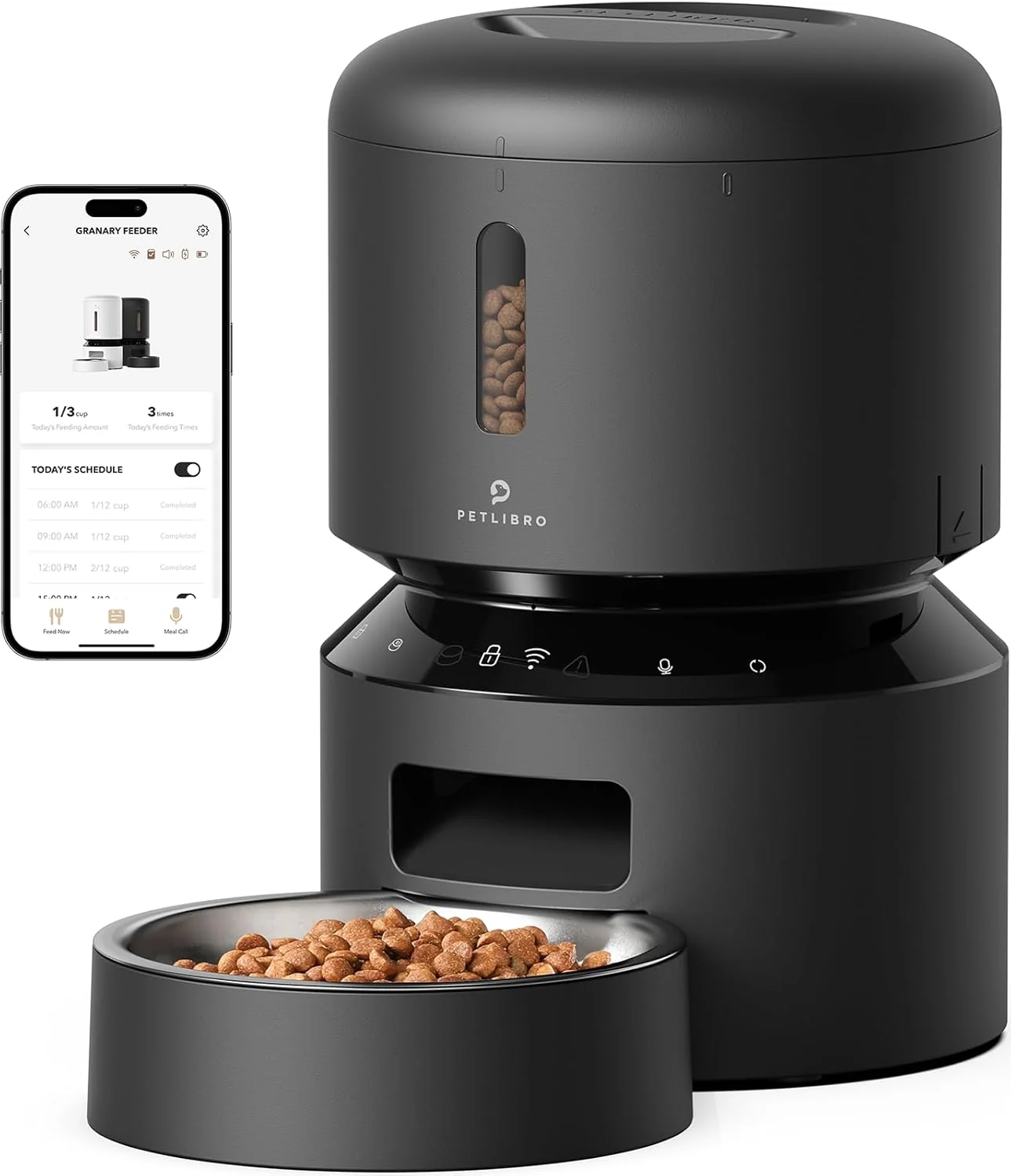 Effective PETLIBRO Automatic Cat Feeder 5G WiFi Pet Feeder with Freshness Preservation Timed Cat Feeders for Dry Food Up to 48 Portions 10 Meals Per Day Granary Pet Feeder for Cat Dog Minimalist