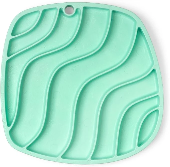 West Paw Seaflex Waves Feast Mat – All-in-One Slow Feeder Lick Mat – Encourages Foraging Food Exploration – Engages Picky Eaters Slow Feeding – Versatile – Easy to Clean Non-Toxic – MintOverview Luxury