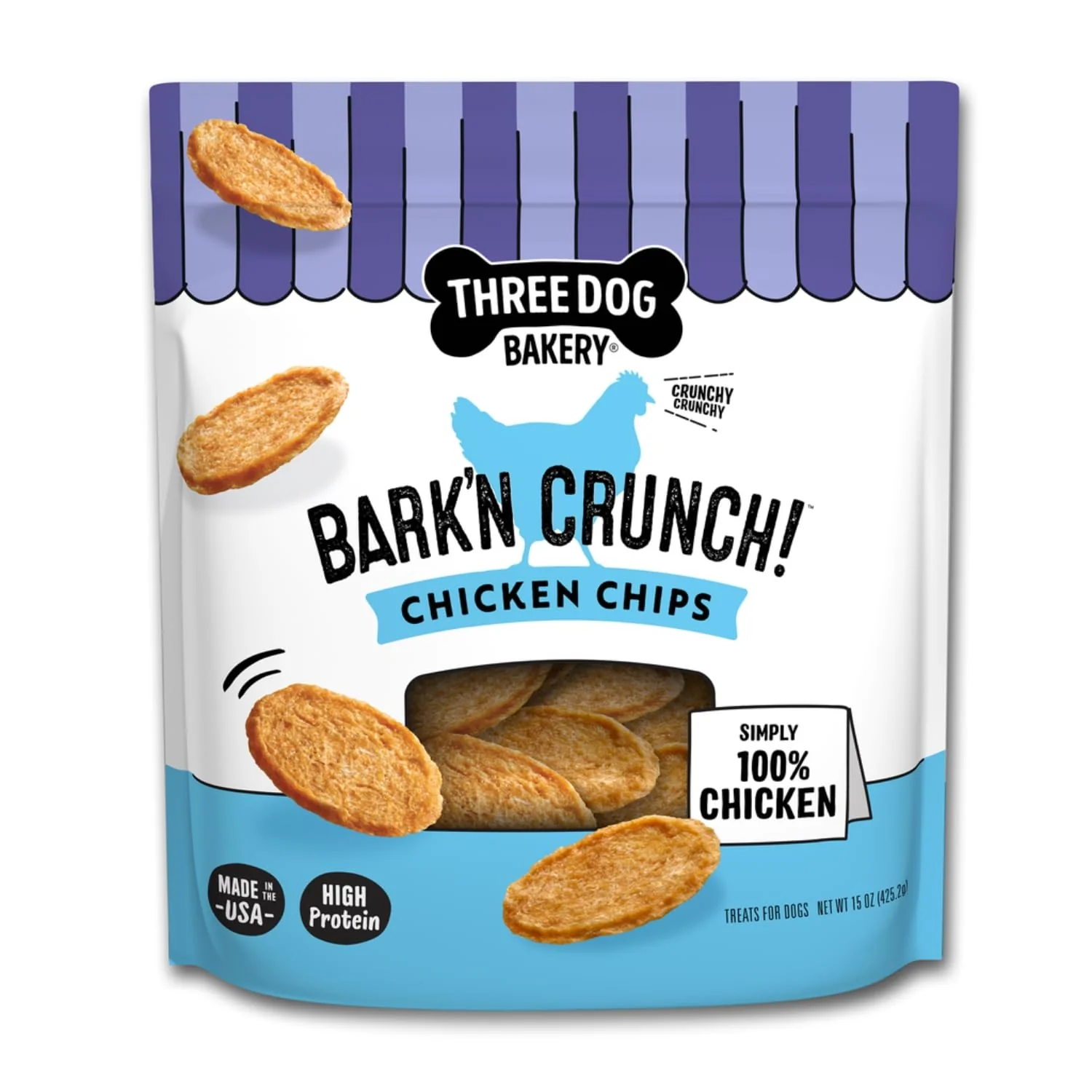 Modern Three Dog Bakery Bark N Crunch Chicken Chips Breathable