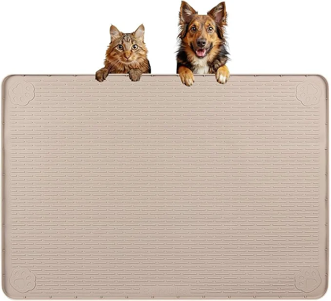 Functional Dog Food Mat Extra Large 34 x 22 Silicone Pet Feeding Mat with Raised Edge Pet Placemat for Small Medium and Large Pets Non-Slip Easy to Clean Beige About ThisOverview Traditional