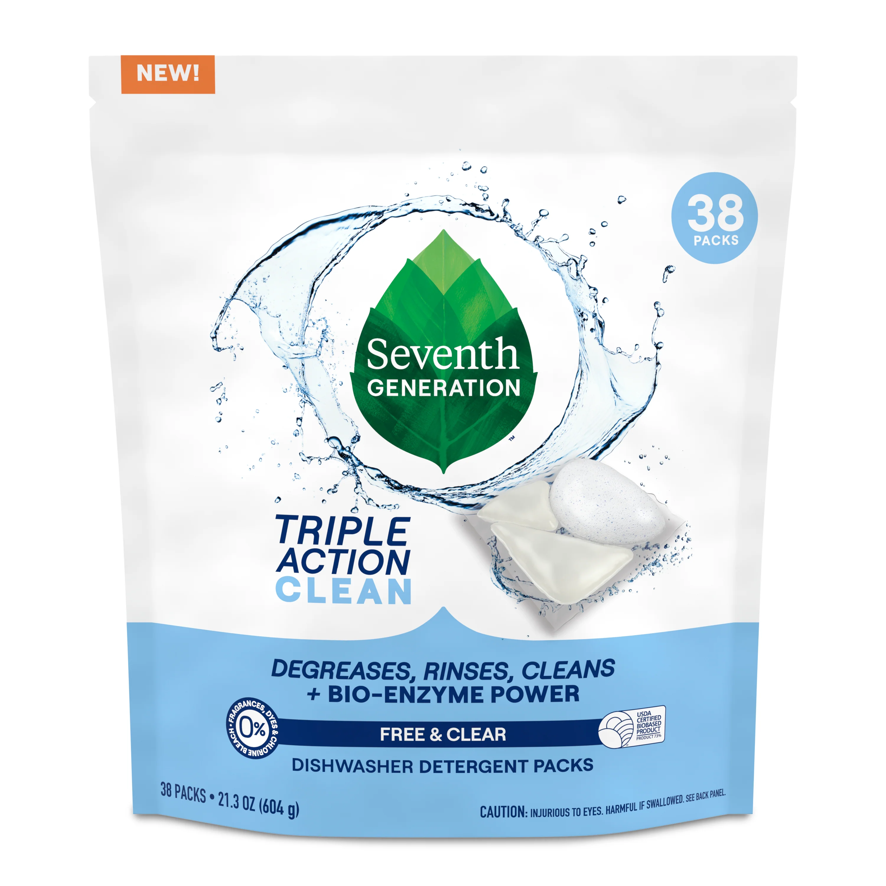 Responsible Seventh Generation Multi-Chamber Dishwasher Detergent Packs Versatile