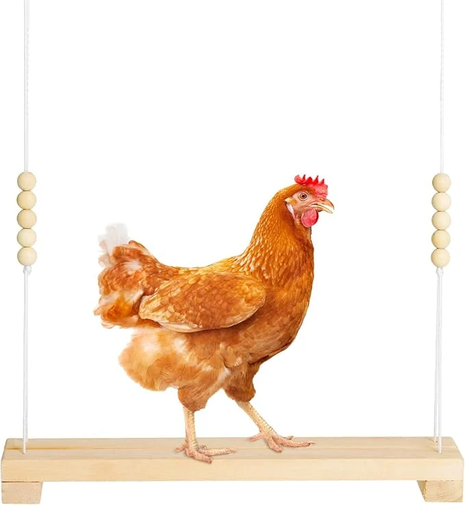 Specialty Jorewood 40cm Natural Wooden Chicken Swing Perch Detailed