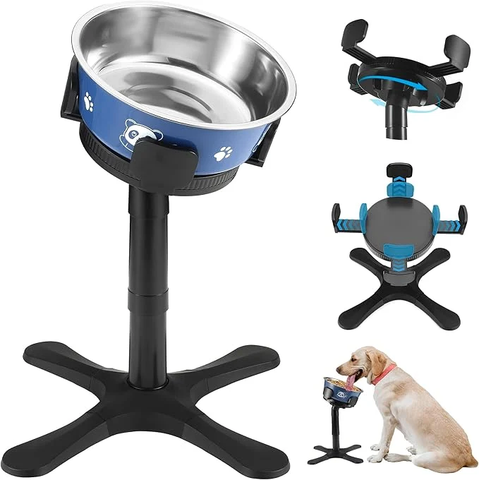 Trendy Dog Bowls d Adjustable Stand Raised Bowl with 3 Heights Tilted Feeding Stand Compatible with Various Bowls for Medium Large Breeds with Bowl BlackAbout ThisOverview Innovative
