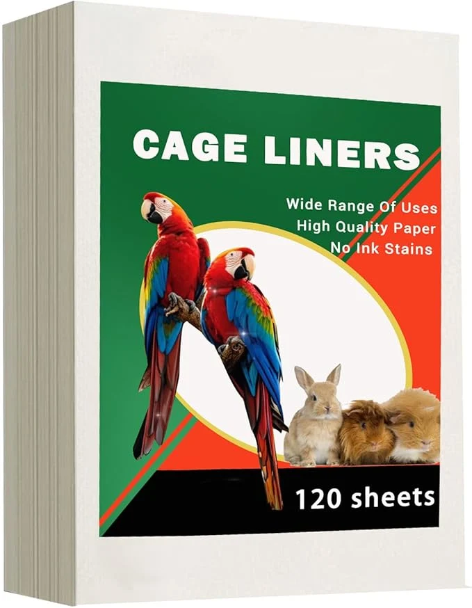 Minimalist ZIQON 120 Pcs Bird Cage Liner Papers Big Size Cage Paper Liners Disposable Cage Stylish
