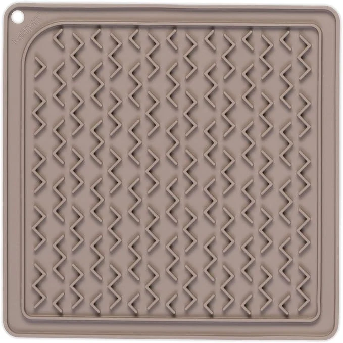 Premium Messy Mutts Silicone Therapeutic Interactive Feeding and Licking Mat 8 x 8 Slow Feeder for Boredom Anxiety Lick Pad for Cats Small Dogs GreyAbout ThisOverview Easy-to-Use