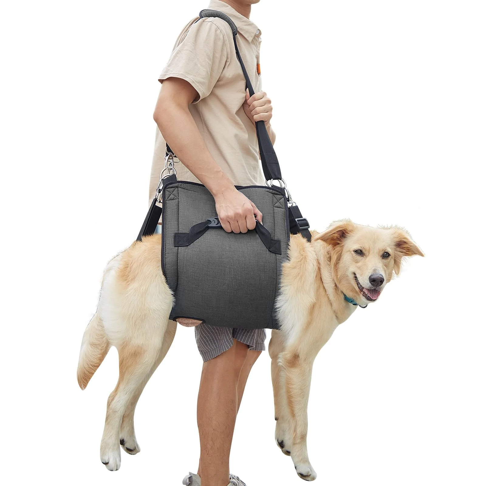 Artisan COODEO Dog Carry Sling XL Black – Lift Harness Senior-Dog Support Professional