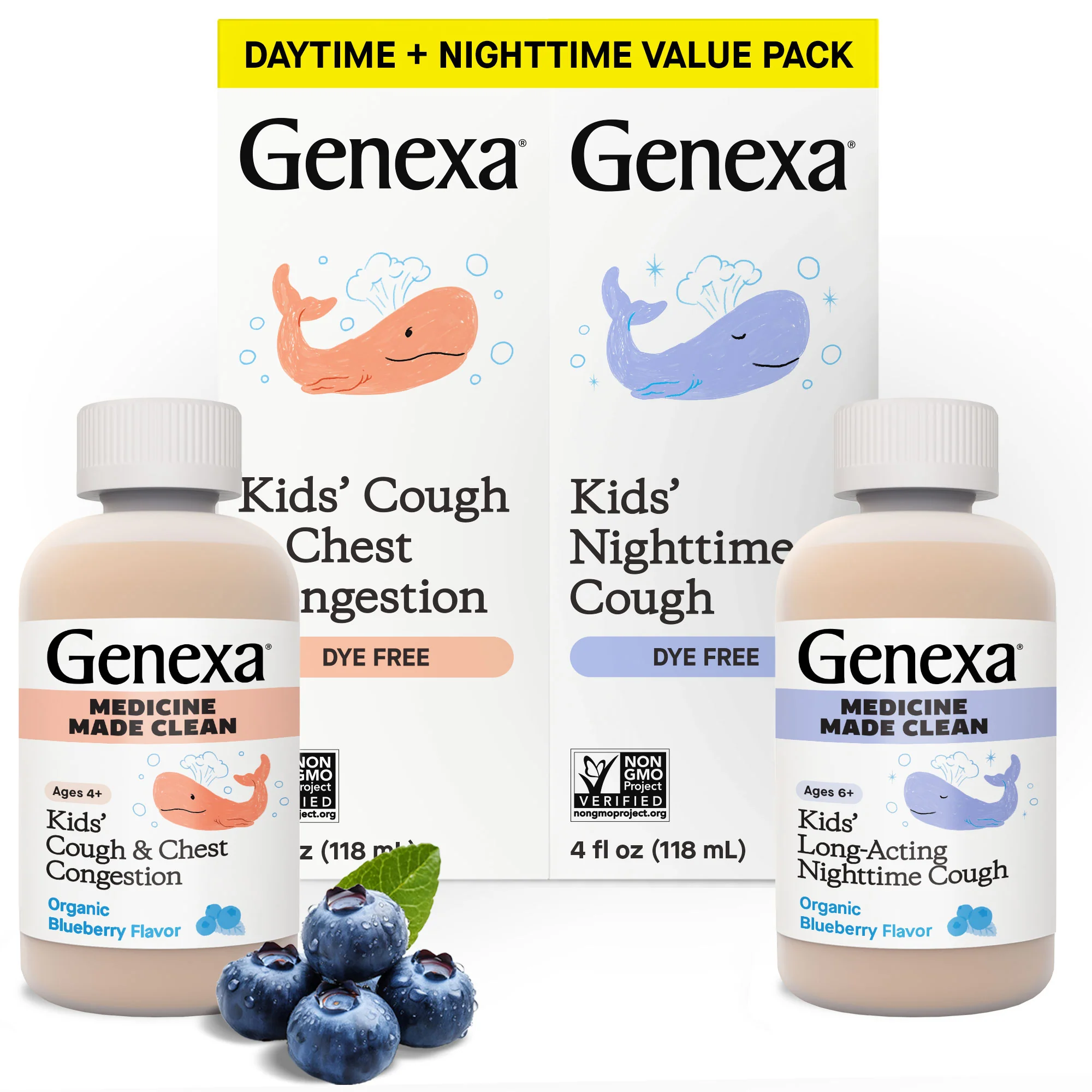 Excellent GENEXA Kids’ Daytime Nighttime Cough Chest Congestion Combo Pack Official
