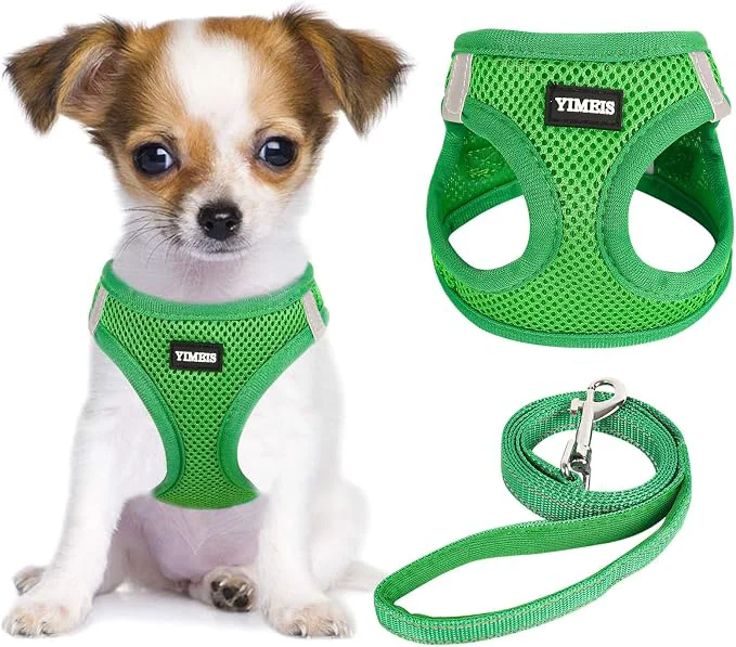 Trendy YIMEIS Dog Harness and Leash Set No Pull Soft Mesh Pet Harness Reflective Sophisticated