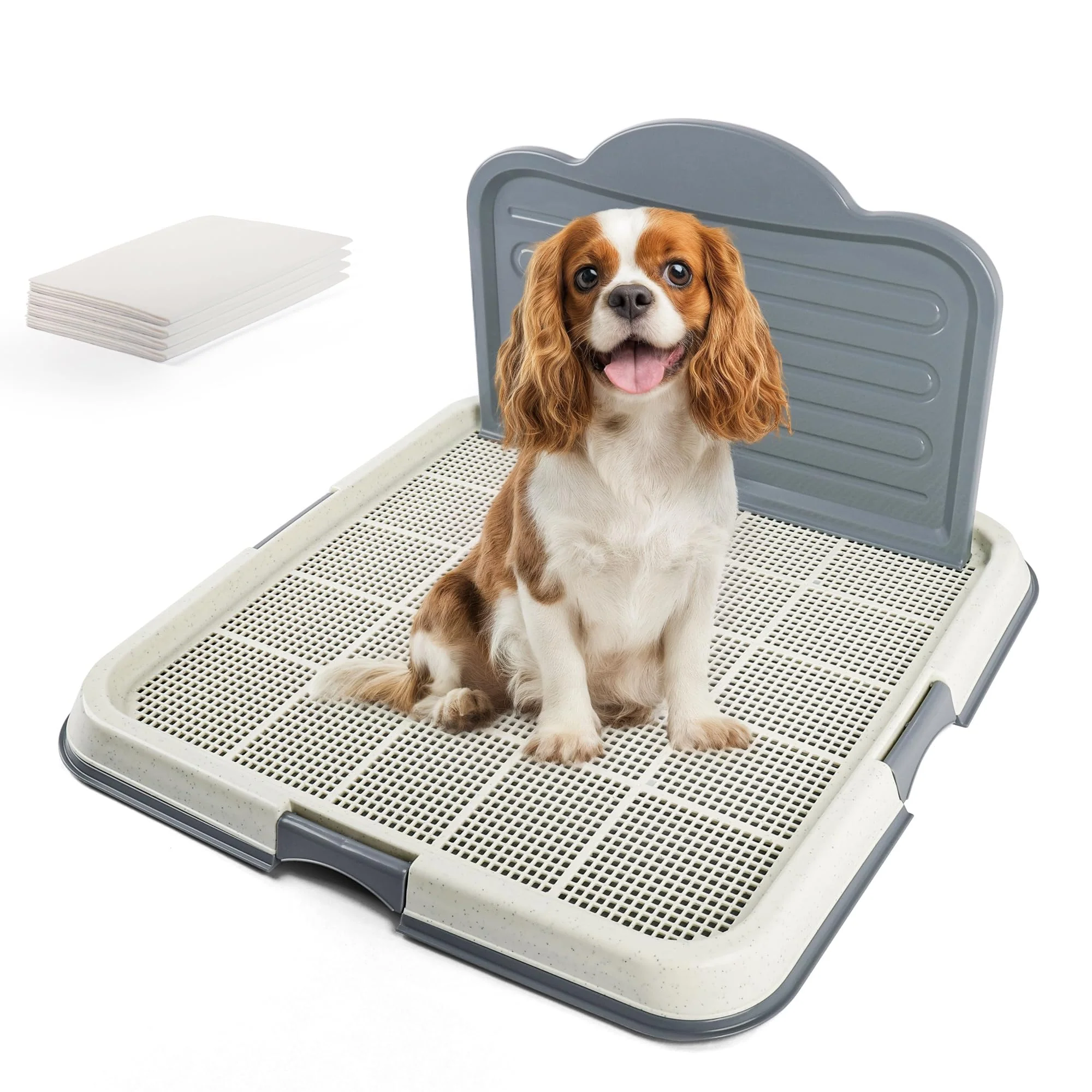 Comfortable PAWISE Dog Pee Pad Holder Tray with Splash Guard – Large 23.6-inch Indoor Puppy Potty Tray Versatile