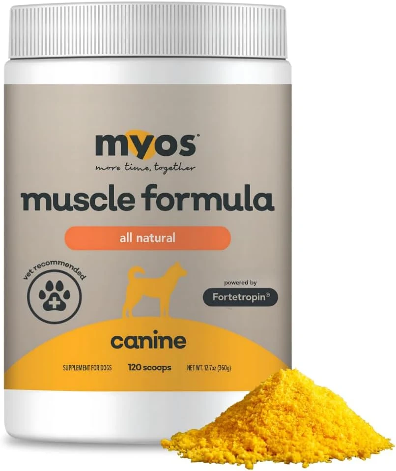 Relaxed MYOS Canine Muscle Formula – All-Natural Muscle Building Supplement – Helps Reduce Muscle Loss in Dogs Due to Normal Aging and Improves Recovery from Injury or Surgery Consistent