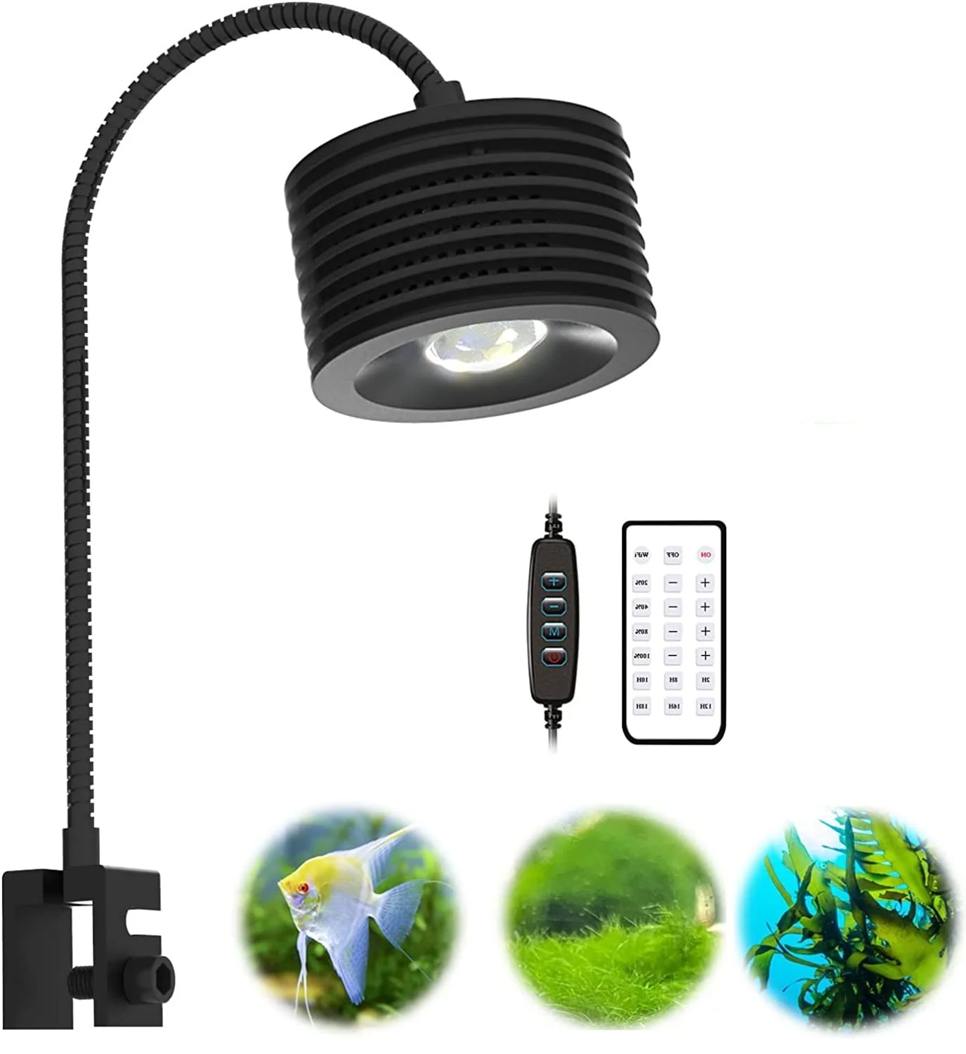 High-Grade Lominie Full Spectrum Aquarium Light – 4-Channel Remote Gooseneck 16W A20 Specialty