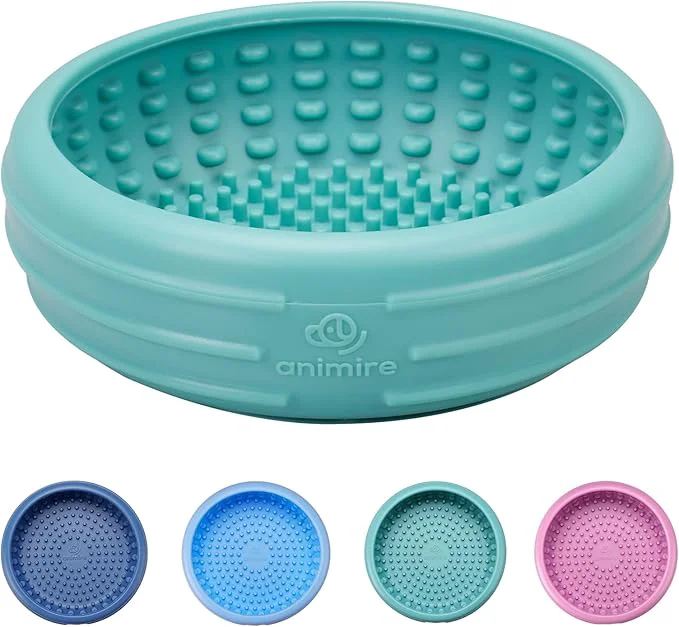 Elegant Dog Lick Bowl Animire ze Lick Mat for Dogs Non-Slip Slow Feeder Licking Bowl Enrichment Treat for Distraction Anxiety Relief Food Grade Silicone Dishwasher Safe Teal XL About ThisOverview Eco-Friendly