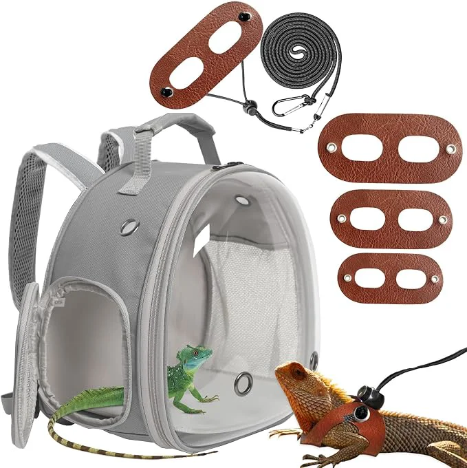 Fast Leopard Gecko Travel Carrier Bearded Dragon Travel Backpack Stylish