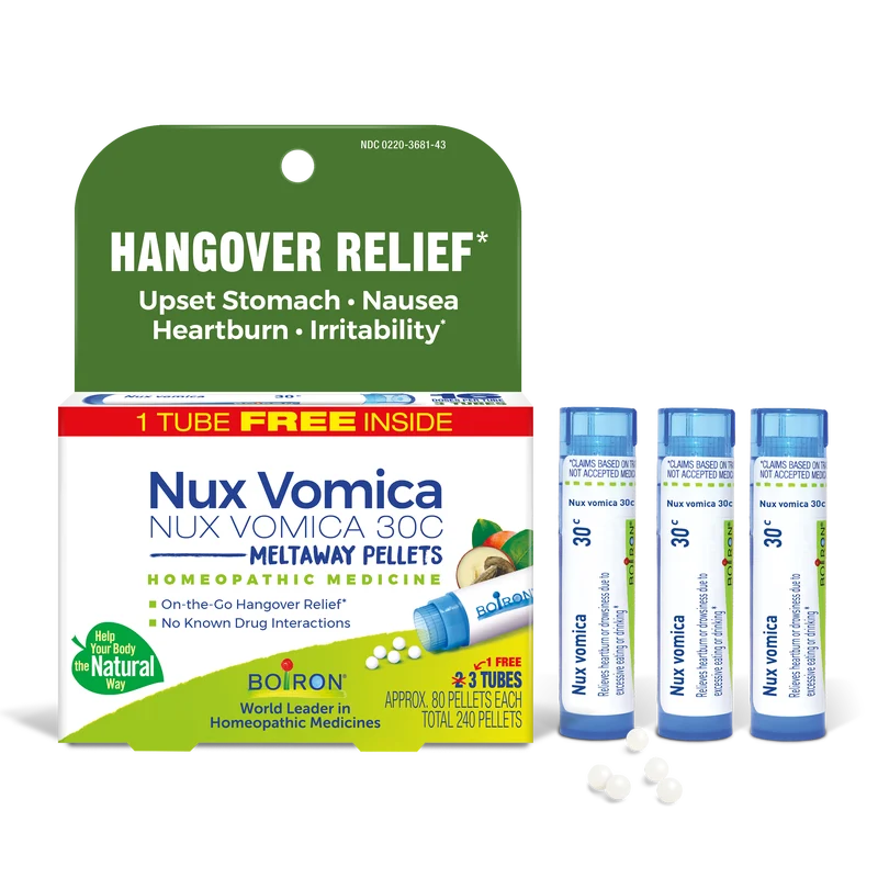 Healthy Boiron Nux Vomica 30C Meltaway Pellets Bonus Pack – Hangover Relief Prestigious