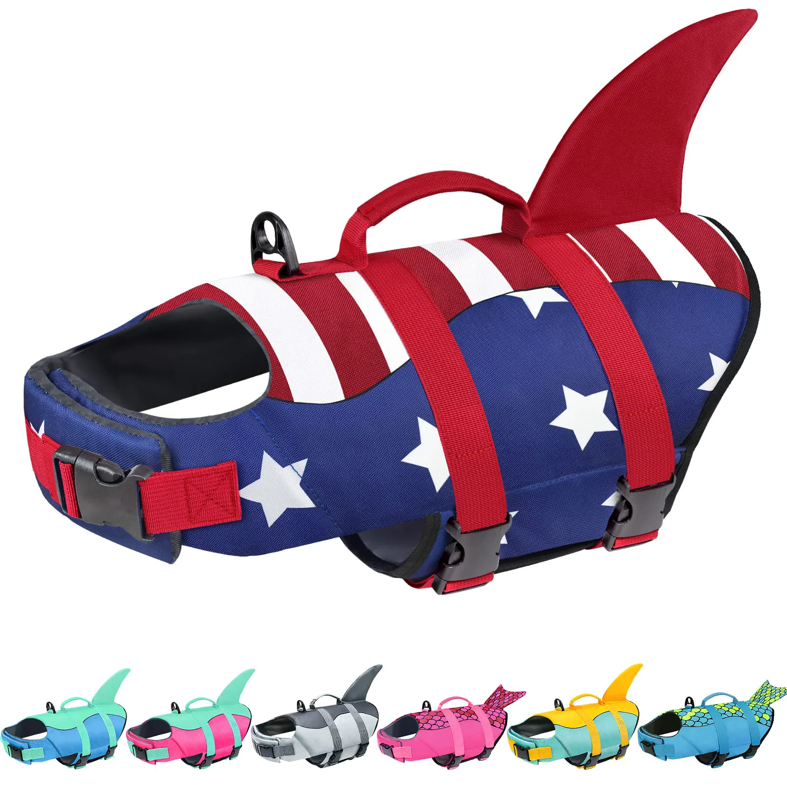 Enhanced Malier Dog Life Jacket XX-Large – High Buoyancy Ripstop Vest with Shark Shape Top-Quality