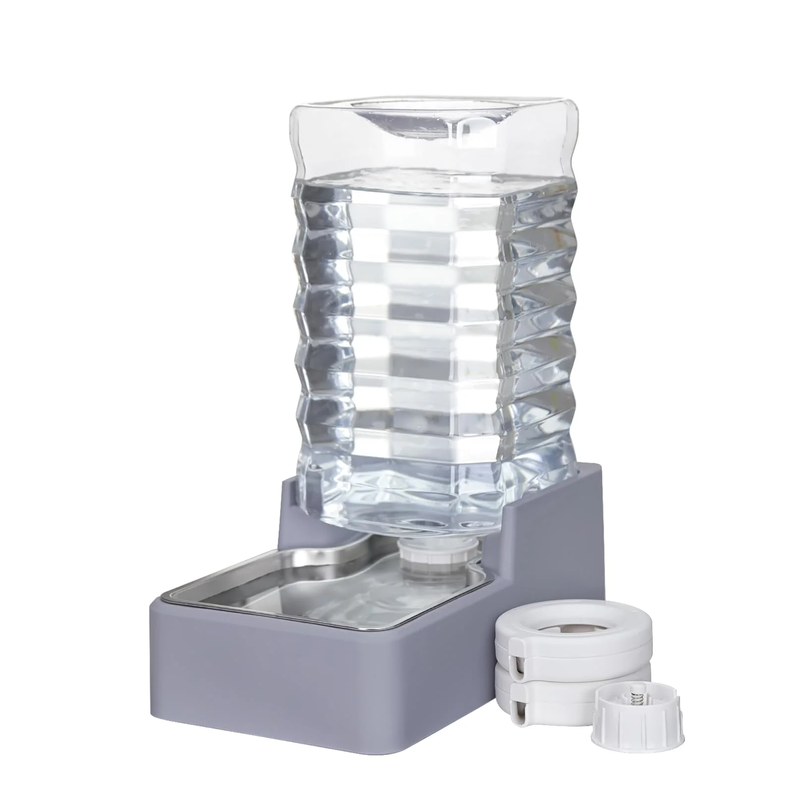 Powerful Sfozstra 9L Automatic Water Dispenser for Dogs – Gravity-Fed Stainless Steel Bowl 2 Caps 2 Filters Top-Quality