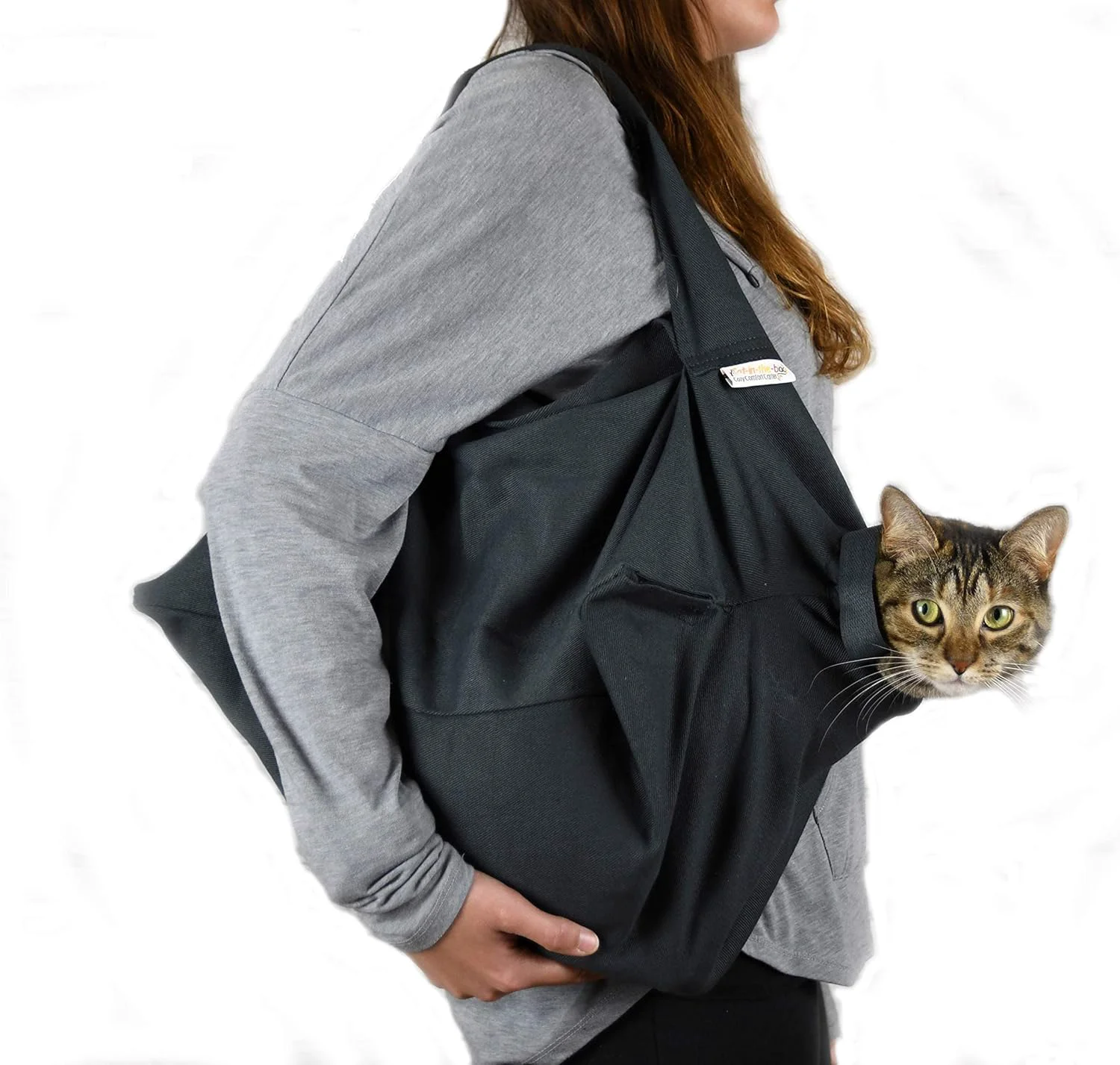 Eco-Friendly Cozy Comfort Carrier – Large Charcoal Grey Cat Carrier Bag Soft Cat Carrier and Cat Wrap for Nail Clipping Vet Visits Medication Administration Dental Care and Traveling Unique