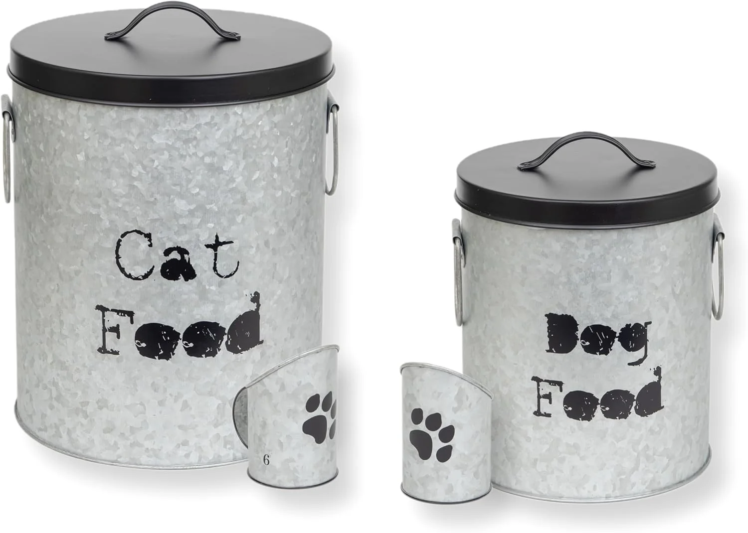 Trendy Medium 30lb Cat Small 20lb Dog Pet Food Storage Canister with Scoop – Durable Airtight for Freshnesss Minimalist Design Recyclable Medium Metal Container Combo – Small Dog Bin Med Cat Bin Smart