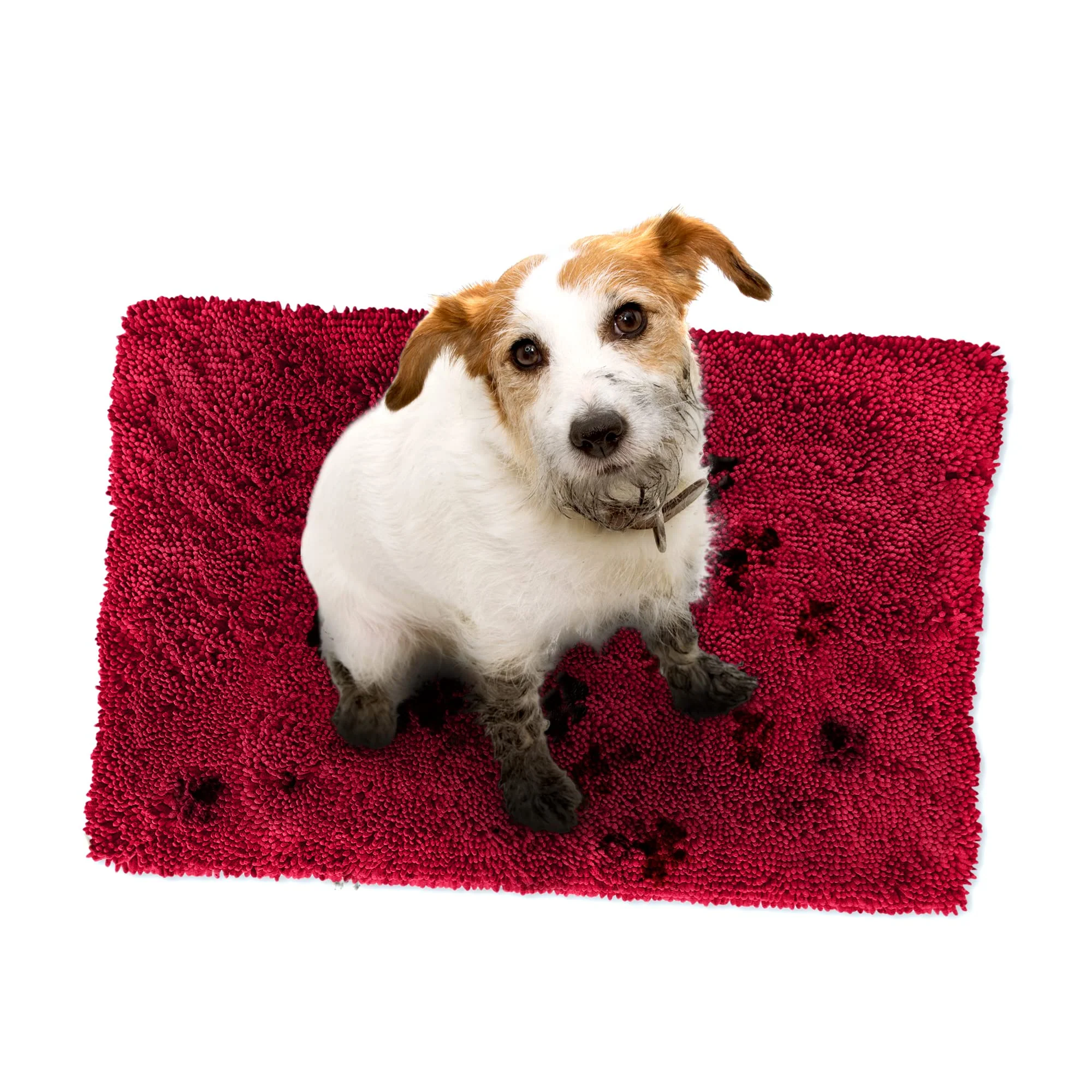 User-Friendly Soggy Doggy Doormat – Ultra-Absorbent Microfiber Chenille for Muddy Paws Cranberry 26×36 World-Class