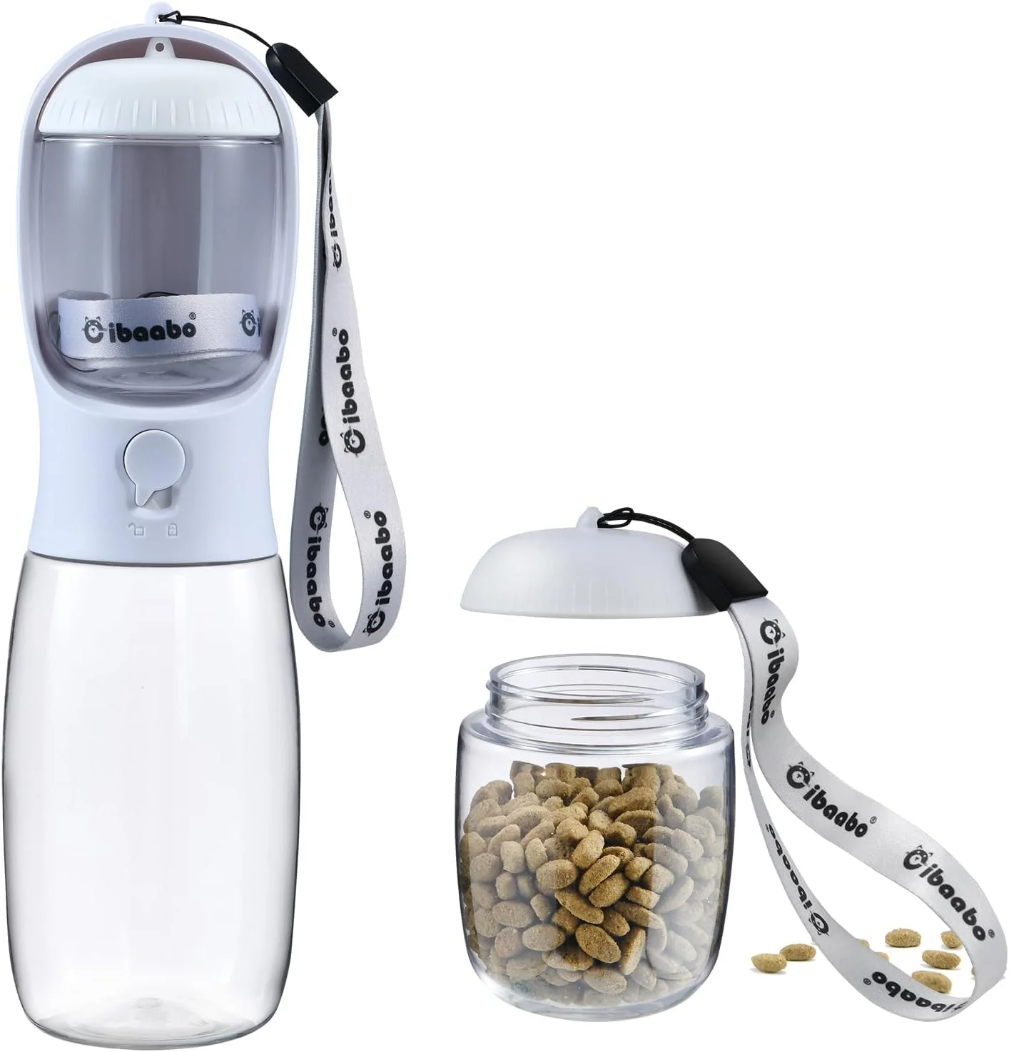 Carefully Designed Dog Water Bottle with Food Container Travel Puppy Water Bowl Portable Pet Dispenser Dog Stuff Accessories Items Puppy Essentials Necessities for Yorkie Chihuahua Cat Walking and Hiking Selected