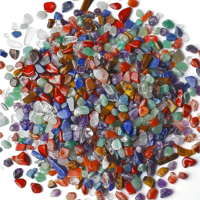 Official 1lb 7 Chakra Aquarium Gravel Rocks Natural Tumbled Healing Crystal Chips Bulk Environmentally Friendly