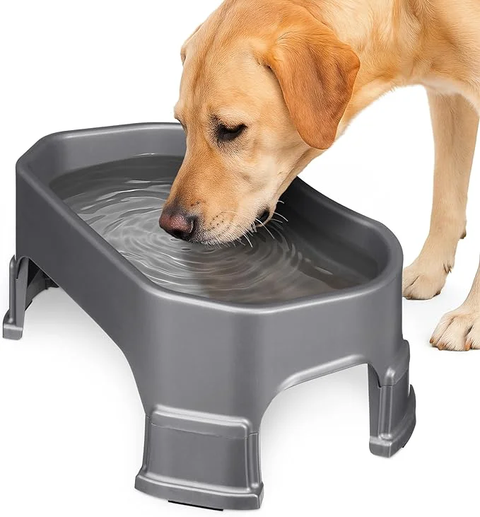 Advanced Neater Pet Brands Extra Large Water Bowl for Dogs d Outdoor Dog Water Bowl 1.25 Gallon XL Capacity Big Trough Style Food Dish for Indoors or Outside No Spill Large Dog Bowls Gunmetal GreyAbout ThisOverview High-Grade
