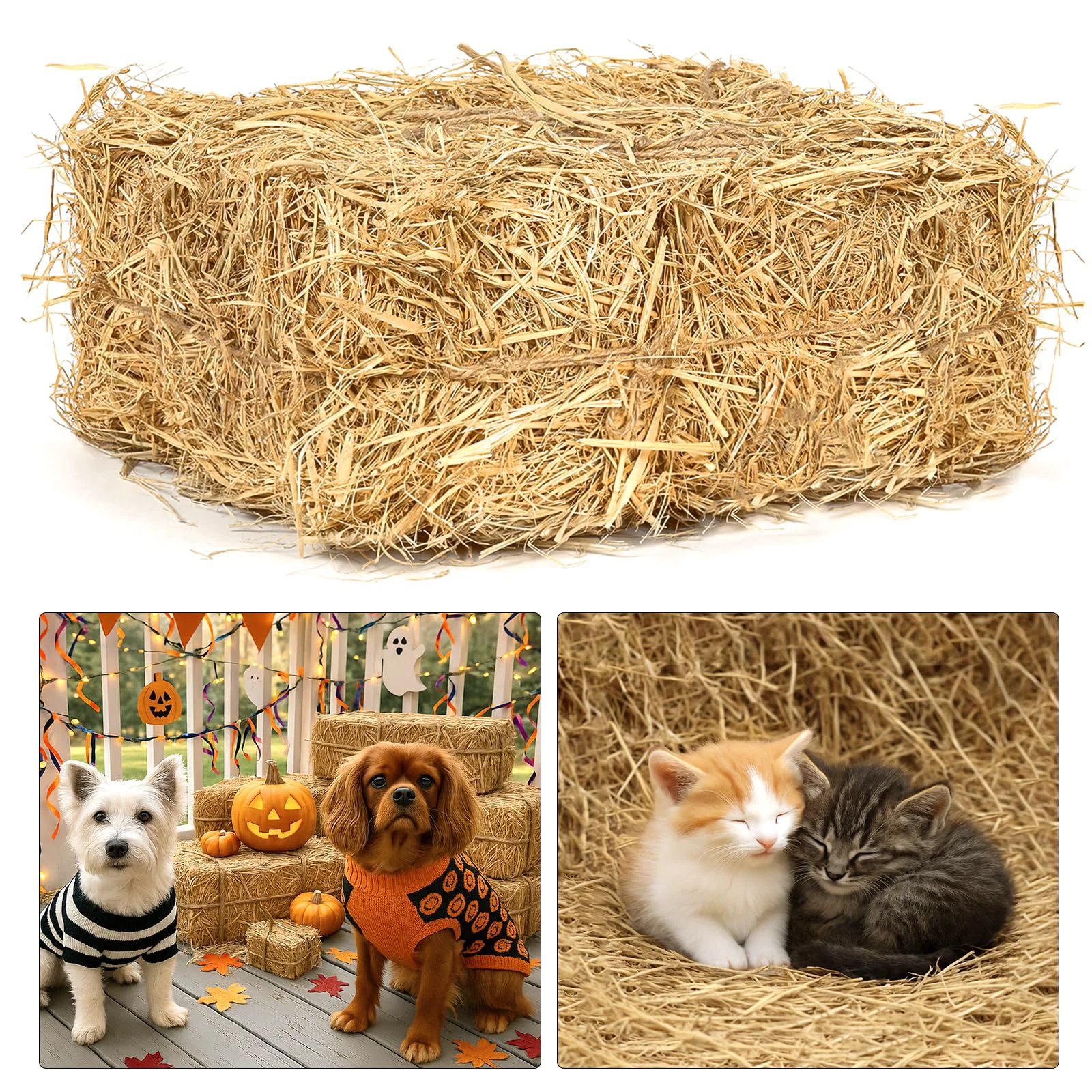Lightweight BobbleT Natural Wheat Straw Bedding – 5 lb Clean Dry Cat Outdoor Bedding Outstanding