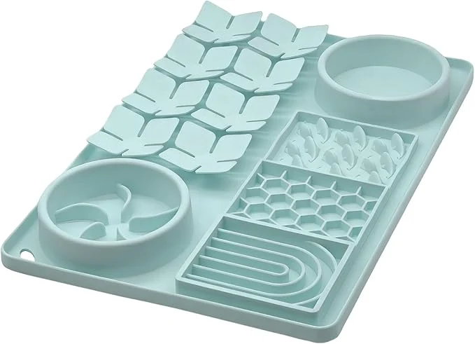 Sustainable Slow Feeder Bowl Silicone Lick Mat with Suction Cups for Dog Cat Snuffle Mat for Pet Smell Training Puzzle Toys for Bored Puppy Interactive Sniff Mat for Slow Eating Keep Busy Mint GreenAbout ThisOverview Elegant