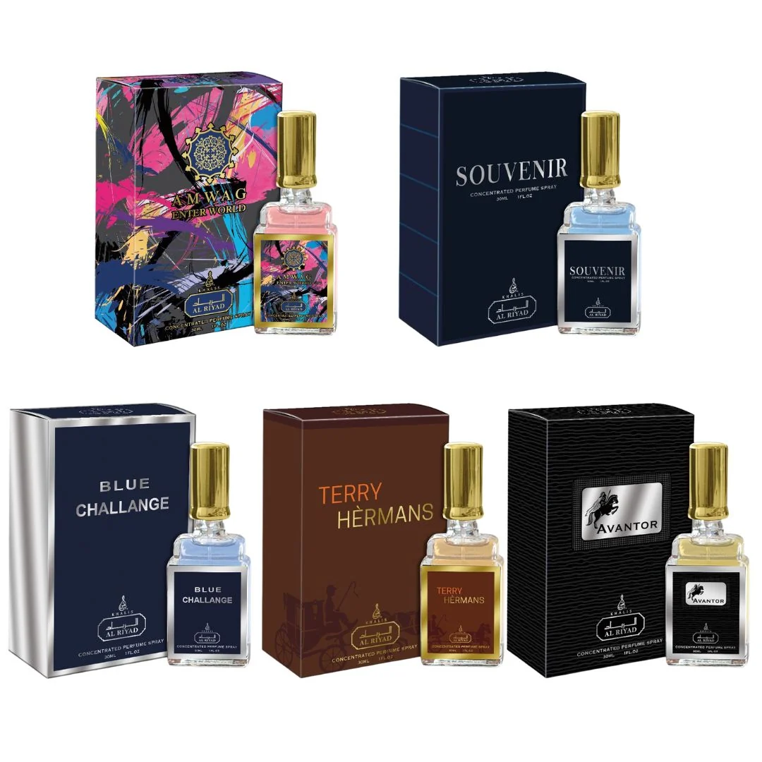 Crafted Designer Inspired Men’s 5 Bottle ALRIYAD Spray Fragrances Certified