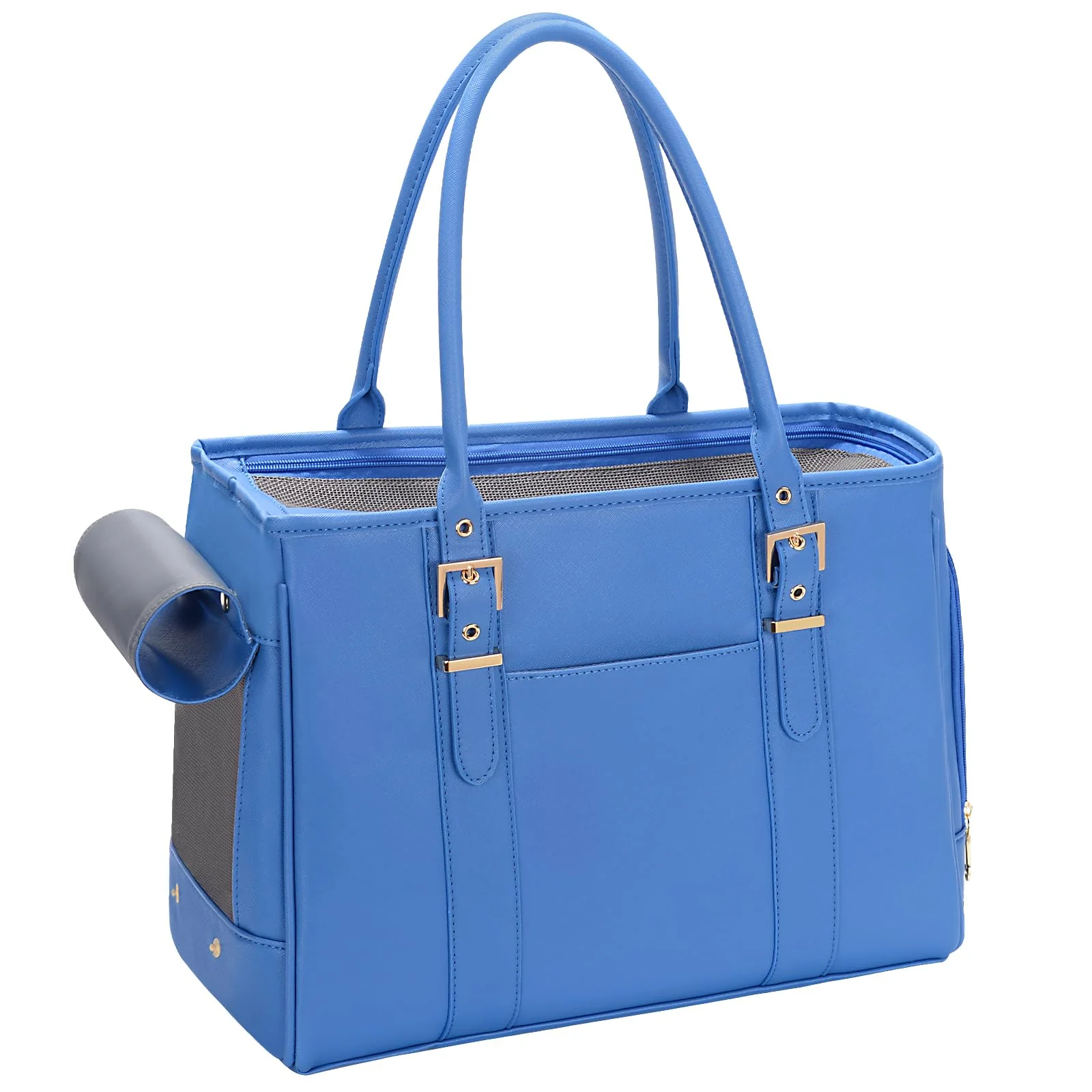 Premium Minsong Fashion Pet Carrier Blue – Airline- Soft-Sided Tote for Small Pets Consistent