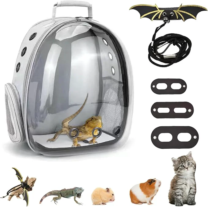 Environmentally Friendly Bearded Dragon Carrier with Harness and Leash Set Large Small Animal Carrier Luxury