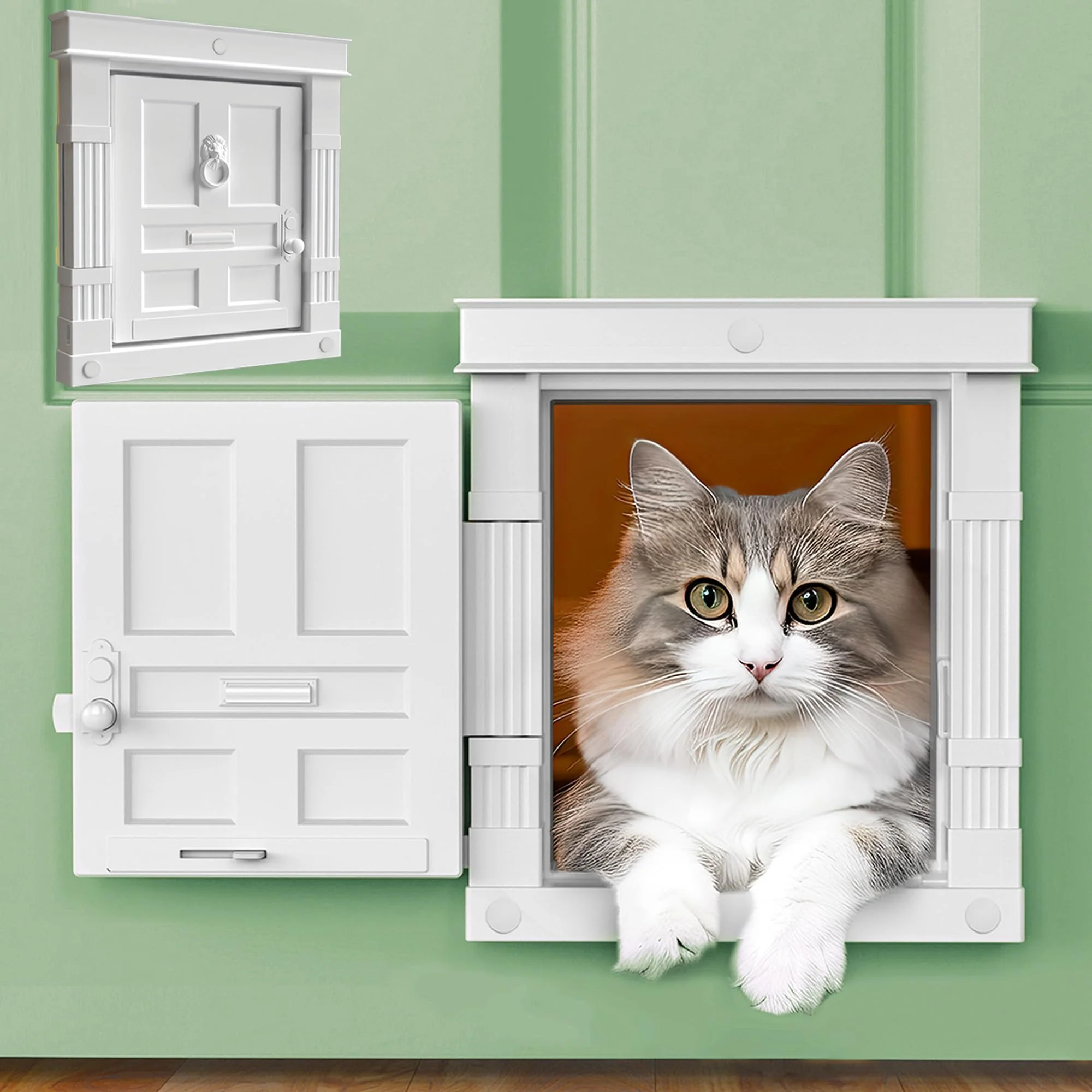 Healthy Beacon Hill Interior Cat Door by Purrfect Portal – Durable No-Flap Door for Cats Up to 20 lbs Refined