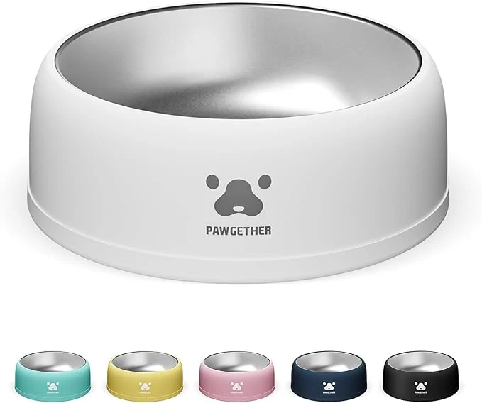 First-Class PAWGETHER® Stainless Steel Dog Bowls Dog Food and Water Bowl Non-Slip Easy to Clean Dishwasher Safe for Puppy Small Medium Dogs Cats White 34ozAbout ThisOverview Quality