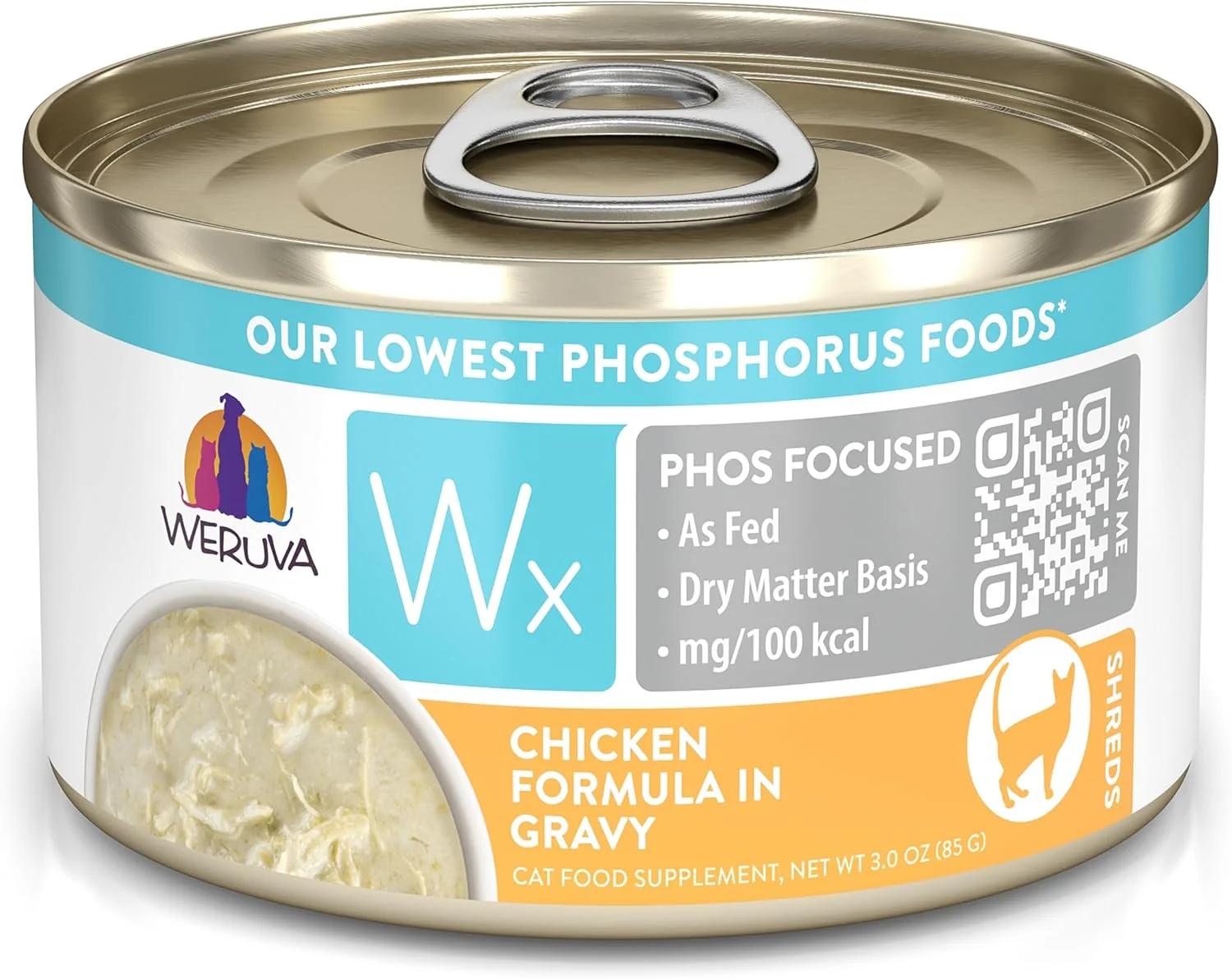 Refined Weruva Wx Phos Focused Chicken Formula in Gravy 3oz Can Pack of 12 Exclusive