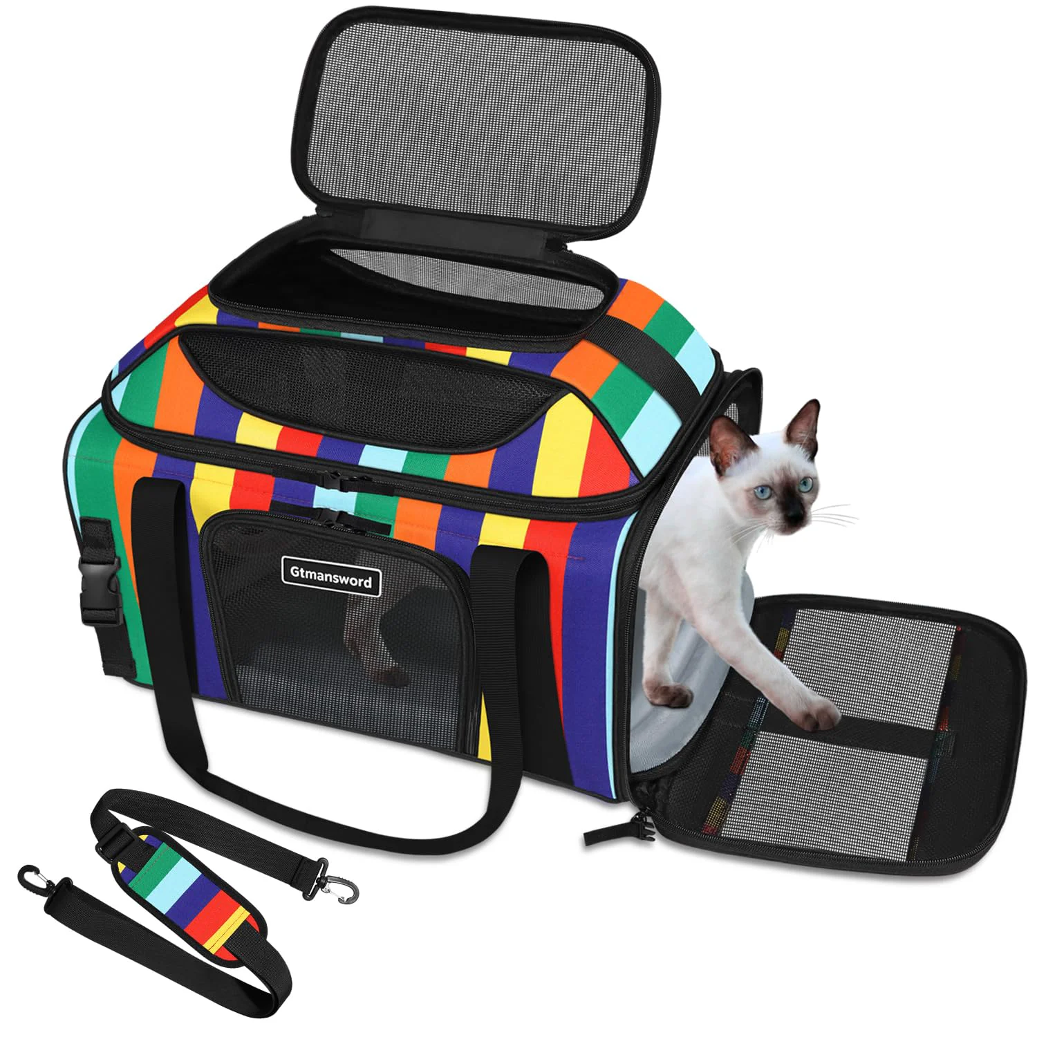 Natural GTMANSWORD 17x11x9.5 in Top-Expandable Pet Carrier — Alaska Airline Sophisticated