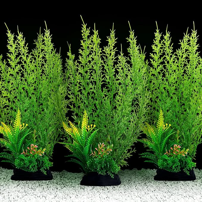 Healthy Fish Tank Accessories Large Plants Aquarium Decor Plastic Plants 3pcs Consistent